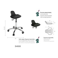 Tabouret S4608 avec base chromée (S4608)
