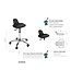 Ecopostural Tabouret S4608 avec base chromée (S4608)