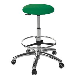 Ecopostural S5610 Tabouret rond à base d'aluminium avec repose-pieds à anneau complet