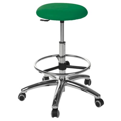 Ecopostural Ronde kruk met aluminium onderstel en voetsteun met volledige ring (S5610)