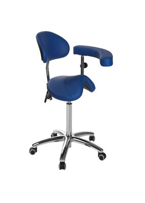 Ecopostural Tabouret selle PONY avec base en aluminium, dossier et accoudoir multifonctions (S5634)