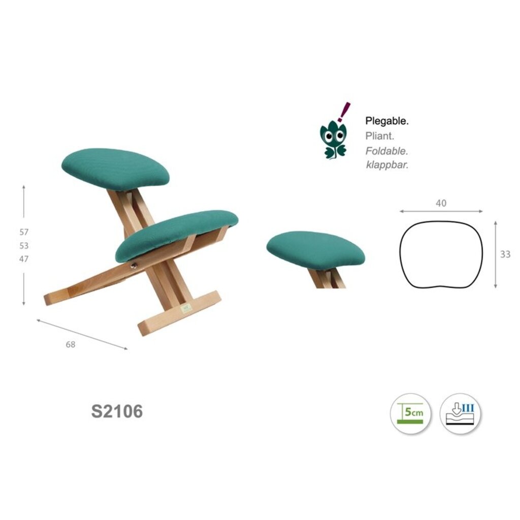 Foldable beechwood chair with knee support (S2106)