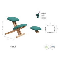 Ecopostural S2106 Foldable beechwood chair with knee support