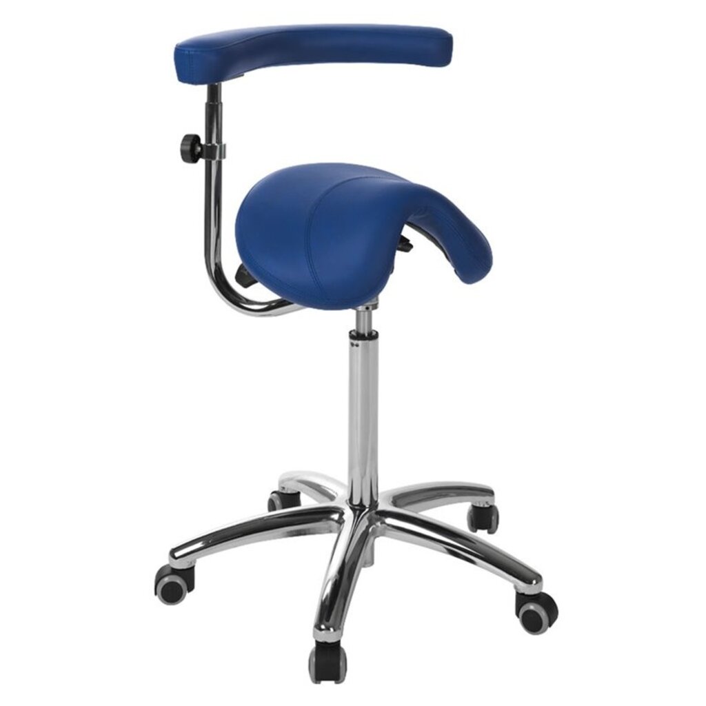 Ecopostural S5633 Tabouret selle PONY avec base en aluminium et accoudoir multifonctions