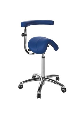 Ecopostural PONY saddle stool with aluminum base and multifunctional armrest (S5633)
