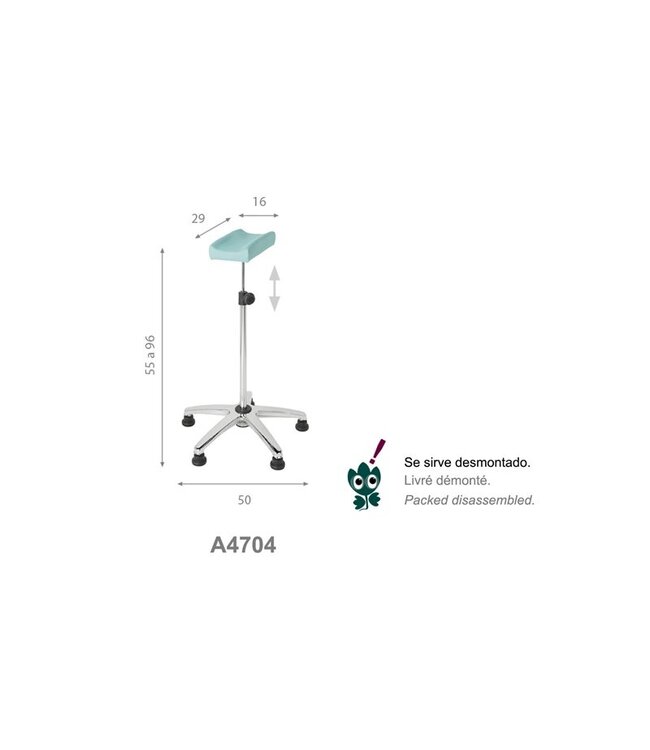 Ecopostural Arm - beensteun met voetstoppers en aluminium voet (A4704)