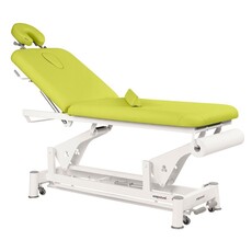 Ecopostural C5502 2-piece electric treatment table with double column white frame
