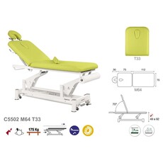 Ecopostural Behandeltafel elektrisch 2-delig met dubbel koloms wit frame (C5502 )