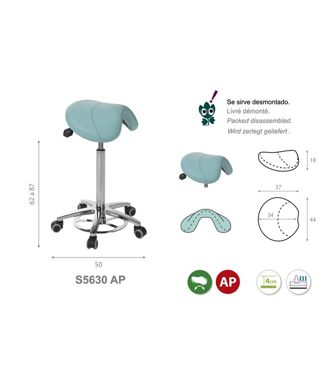 Tabouret selle PONY avec base chromée (S5630AP)