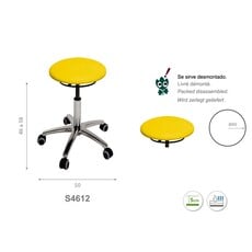 Ecopostural Tabouret rond avec base en aluminium avec commande à anneau (S4612)