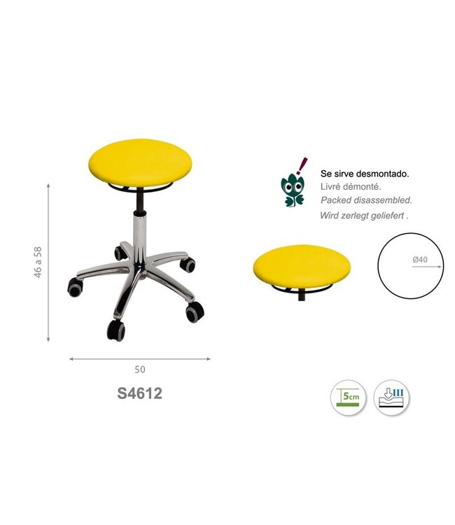 Round stool with aluminum base with ring control (S4612)