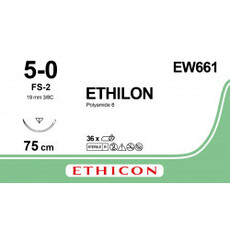 Ethilon 5-0 75 cm FS-2 EW661 36 stuks