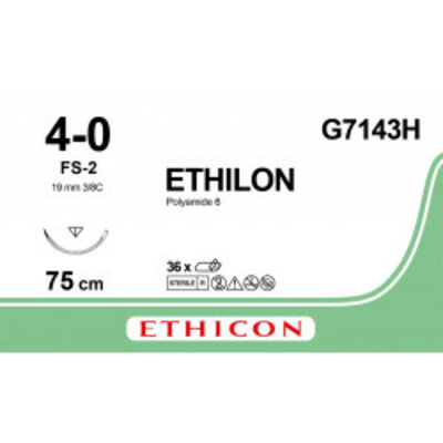 Ethicon Ethilon 4-0 75CM FS-2 EH7143H  12 stuks