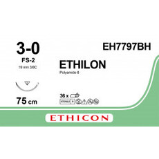 Ethicon Ethilon 3-0 75CM FS-2 EH7797BH 36 stuks