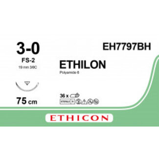 Ethicon Ethilon 3-0 75CM FS-2 EH7797BH 36 stuks