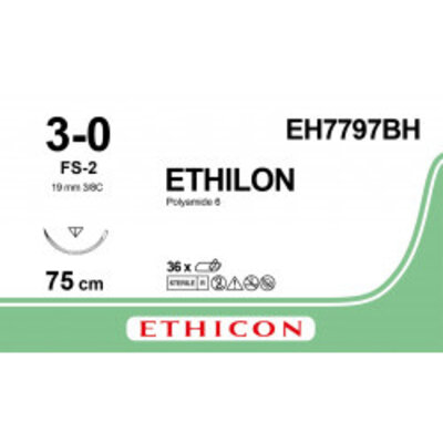 Ethicon Ethilon 3-0 75CM FS-2 EH7797BH 36 stuks