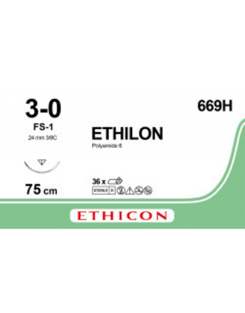 Ethicon Ethilon 3-0 75 cm FS-1 669H 36 stuks