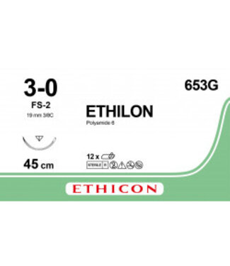 Ethicon Ethilon 3-0 45 cm FS-2 653G 12stuks