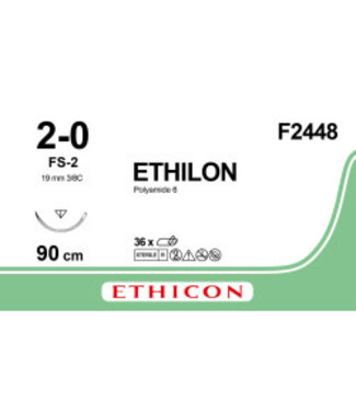 Ethilon hechtdraad 2-0 90cm FS-2 F2448 36 stuks