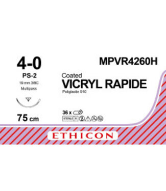Vicryl Rapide 4-0 75cm PS-2 MPVR4260H 36 stuks