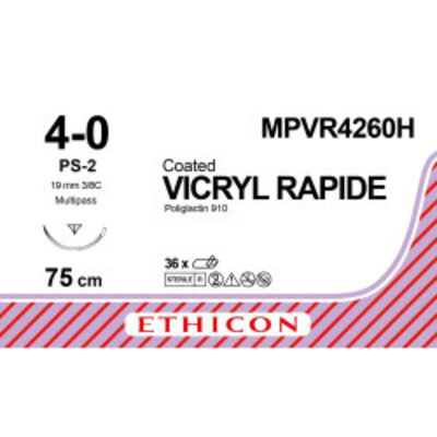 Ethicon Vicryl Rapide 4-0 75cm PS-2 MPVR4260H 36 stuks