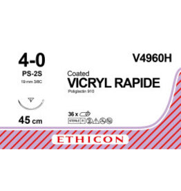 Ethicon Vicryl Rapide 4-0 45cm PS-2S V4960H 36 stuks