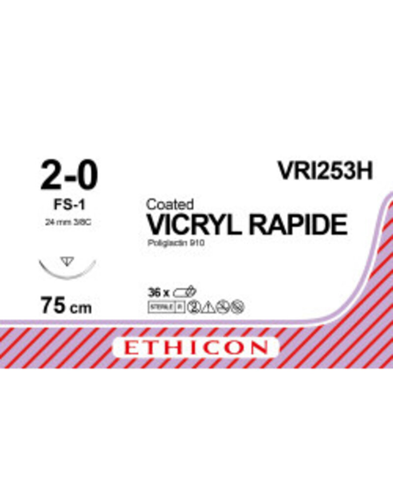Ethicon Vicryl Rapide 2-0 75cm FS-1 VRI253H 36 stuks