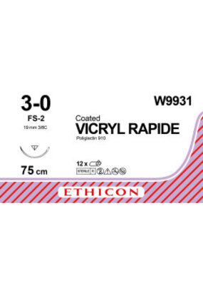 Ethicon Vicryl Rapide 3-0 75cm FS-2 W9931 12 stuks