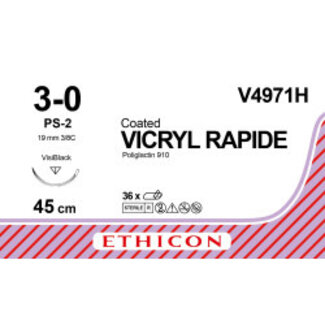 Ethicon Vicryl Rapide 3-0 45cm PS-2 V4971H 36 stuks