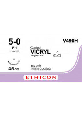 Ethicon Vicryl Hechtdraad 5-0 45cm P-1 V490H 36 stuks