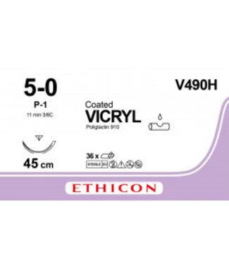 Vicryl Hechtdraad 5-0 45cm P-1 V490H 36 stuks