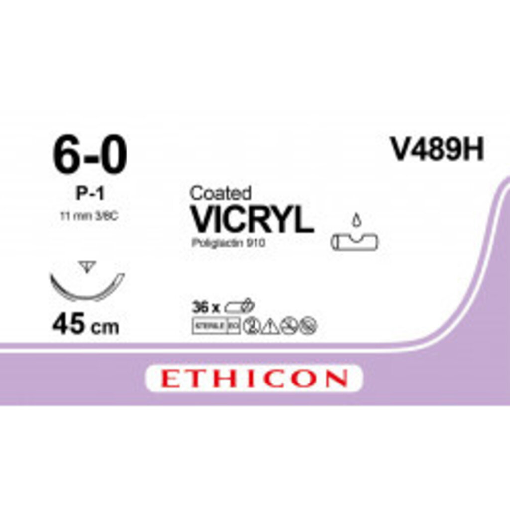 Vicryl 6-0 45cm P-1 V489H 36 stuks