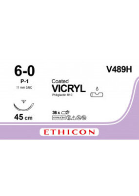 Ethicon Vicryl 6-0 45cm P-1 V489H 36 stuks