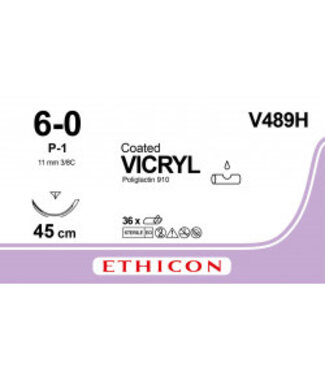 Ethicon Vicryl 6-0 45cm P-1 V489H 36 stuks