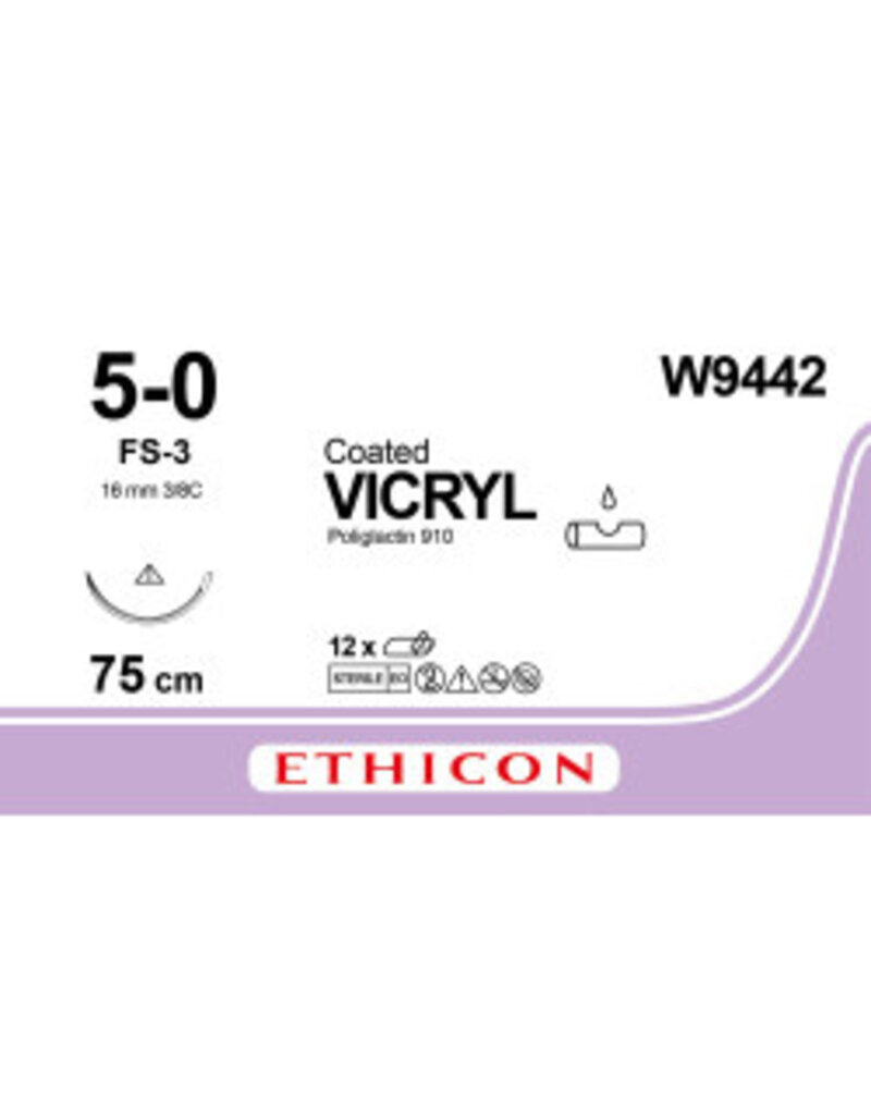Ethicon Vicryl 5-0 75cm FS-3 W9442 12 stuks