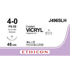 Ethicon Vicryl 4-0 45cm PS-2S J496SLH 36 stuks