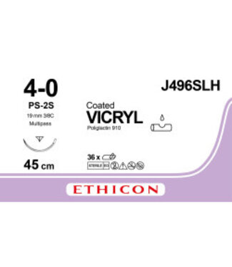 Ethicon Vicryl 4-0 45cm PS-2S J496SLH 36 stuks