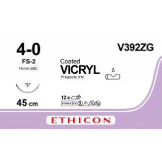 Ethicon Vicryl 4-0 45cm FS-2 V392ZG 12 stuks