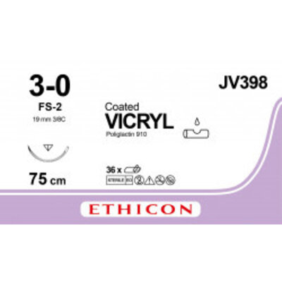 Ethicon Vicryl 3-0 75 cm FS-2 JV398 36 stuks