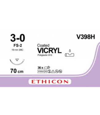 Ethicon Vicryl 3-0 70cm FS-2 V398H 36 stuks