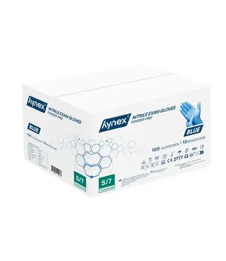 Hynex  nitril poedervrij blauw 3.5 gram 20 x 100 stuks