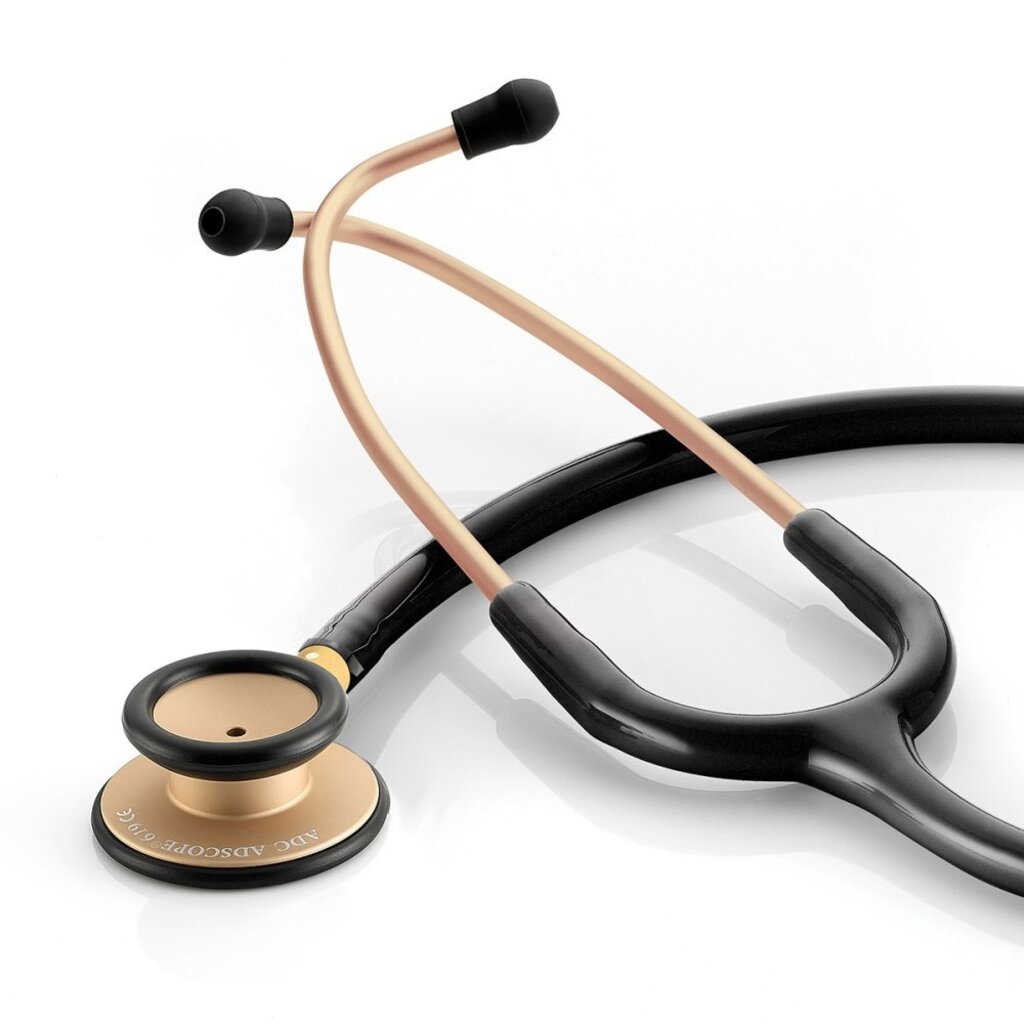 ADC Adscope® 619 Clinician Ultra Lightweight Stethoscope Champagne/Black