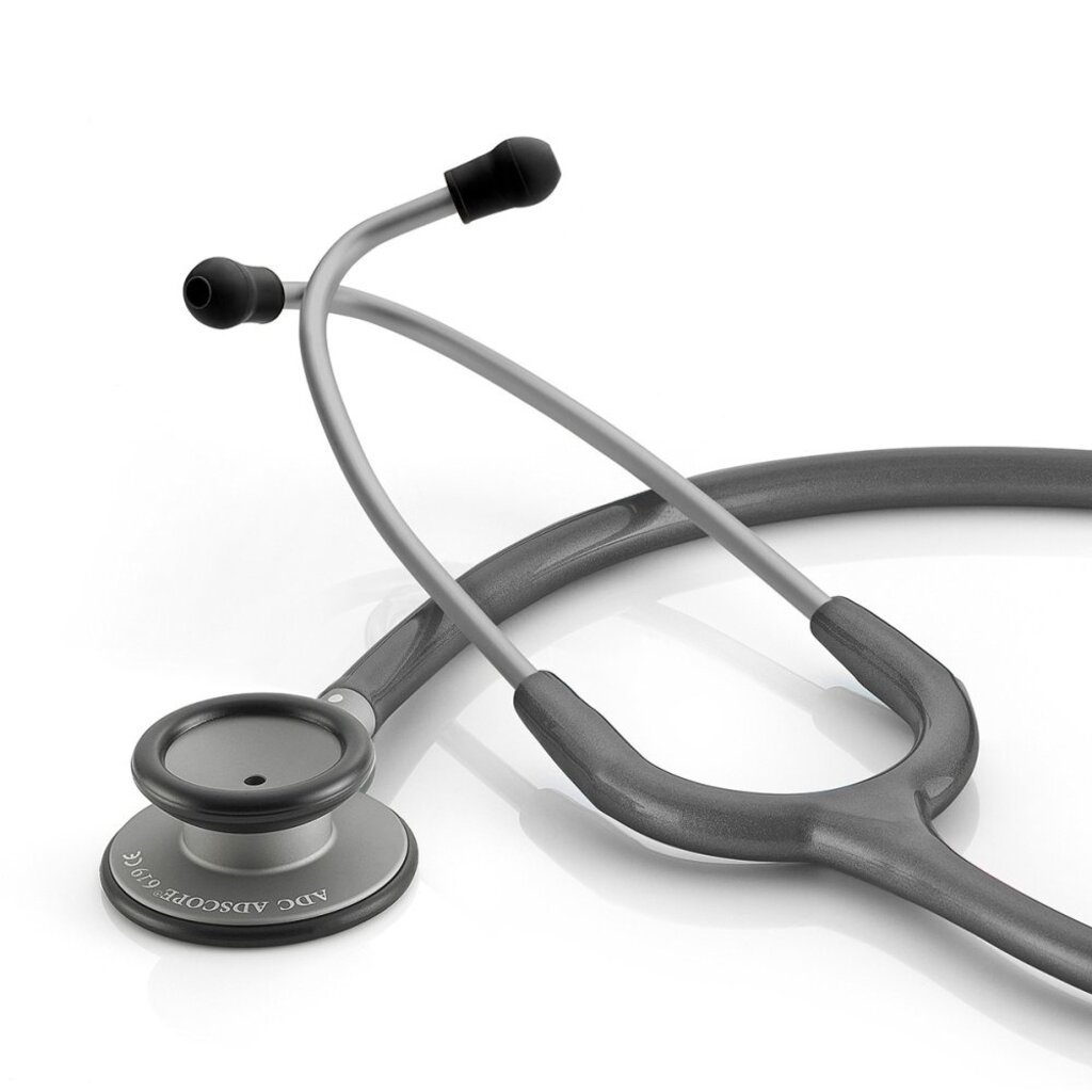 ADC Adscope® 619 Clinician Ultra Lightweight Stethoscoop Smoke/Metallic Gray