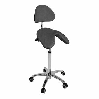 PONY saddle stool with chrome base (S3661) Antraciet Promo