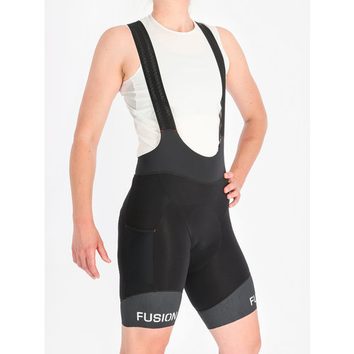 FUSION Fusion Hp Bib short pocket dames Zwart FUSION Fusion Hp Bib short pocket dames Zwart
