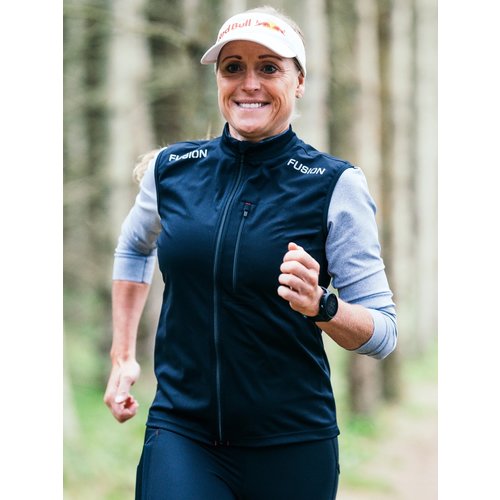 FUSION Fusion Runningshirt Dames C3 zip neck 0155 Grijs