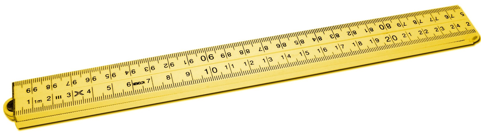 Schuil kunststof duimstok geel 1-M