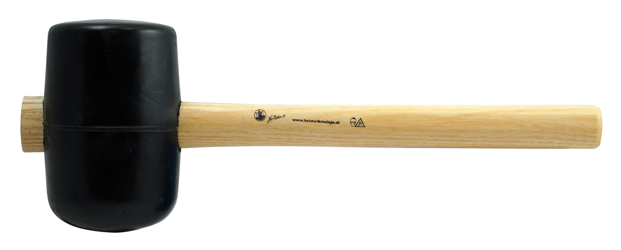 Rubber hamer 90 mm hard rubber vlak/rond