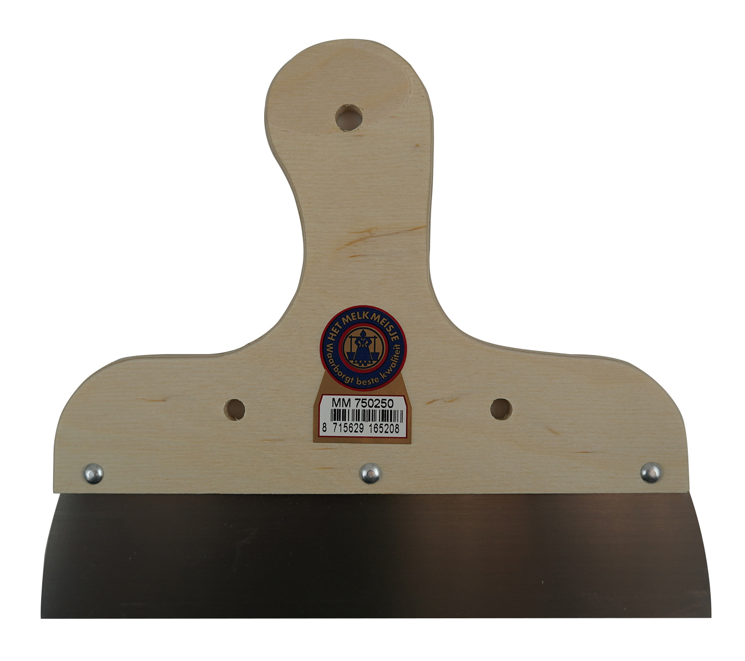 Spackmes 250mm houten greep RVS