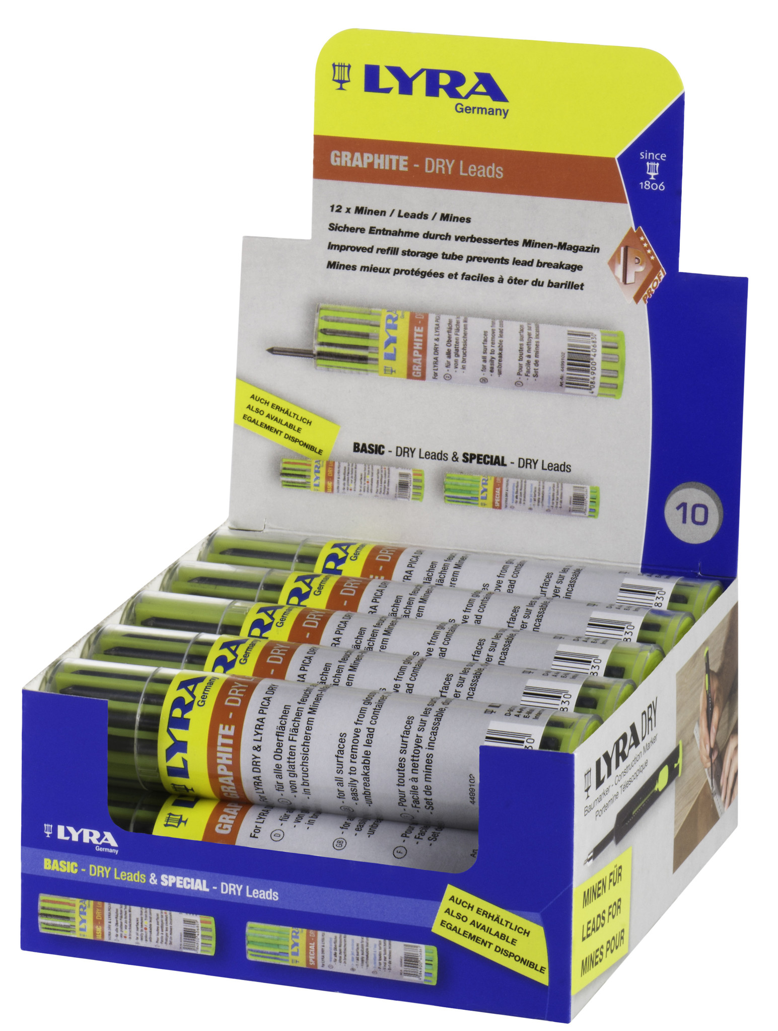 LYRA DRY stiftjes zwart, 12 st. (2B)